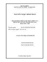 hoạch định chiến lược phát triển của bệnh viện nguyễn tri phương giai đoạn 2016   2020 