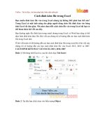 Cách đính kèm file trong Excel