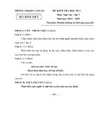 Đề kiểm tra học kì 1 môn Ngữ văn lớp 7 năm học 2014-2015 Phòng GD-ĐT Cam Lộ, Quảng Trị