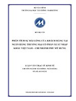 phân tích sự hài lòng của khách hàng tại ngân hàng thương mại cổ phần xuất nhập khẩu việt nam, chi nhánh phú mỹ hưng 