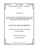 ứng dụng công cụ phái sinh để phòng ngừa rủi ro tỷ giá tại các doanh nghiệp xuất nhập khẩu trên địa bàn tỉnh thừa thiên huế 