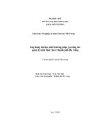 Ứng dụng tin học môi trường phục vụ công tác quản lý chất thải rắn ở thành phố đà nẵng 