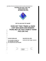 Khảo sát thực trạng sử dụng chất bảo quản acid benzoic trong một số thực phẩm ở thành phố cần thơ 