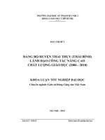 đảng bộ huyện thái thụy lãnh đạo nâng cao chất lượng giáo dục 2006 2010 