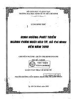 định hướng phát triển ngành chăn nuôi heo thành phố hồ chí minh đến năm 2010