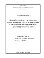 tăng cường quản lý thuế thu nhập doanh nghiệp đối với các doanh nghiệp ngoài nhà nướctrên địa bàn thị xã quảng trị, tỉnh quảng trị 