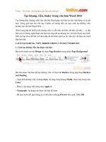 Tạo khung, viền, boder trong văn bản Word 2013