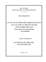 các yếu tố ảnh hưởng đến chính sách cổ tức của các công ty niêm yết ngành công nghiệp việt nam 