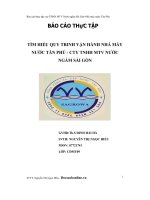 Thực tập tìm hiểu quy trình vận hành nhà máy nước tân phú công ty TNHH một thành viên nước ngầm sài gòn 