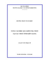 nâng cao hiệu quả kiểm tra thuế tại cục thuế tỉnh kiên giang 