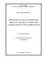 phân tích các yếu tố tác động đến động lực làm việc của nhân viên tại tổng công ty công nghiệp sài gòn 
