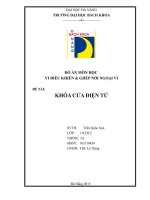 ĐỒ án KHÓA cửa điện tử 