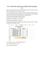 Excel - Hàm Dmax, hàm lấy giá trị nhất lớn nhất trong hàng, cột