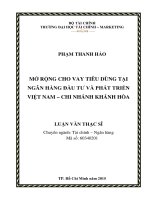 mở rộng cho vay tiêu dùng tại ngân hàng đầu tư và phát triển việt nam, chi nhánh khánh hòa 