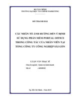 các nhân tố ảnh hưởng đến ý định sử dụng phần mềm portal office trong công tác của nhân viên tại tổng công ty công nghiệp sài gòn 