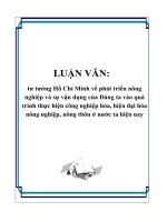 tư tưởng Hồ Chí Minh về phát triển nông nghiệp và sự vận dụng của Đảng ta vào quá trình thực hiện công nghiệp hóa, hiện đại hóa nông nghiệp, nông thôn ở nước ta hiện nay