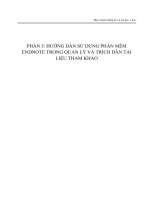 HƯỚNG DẪN SỬ DỤNG PHẦN MỀM ENDNOTE TRONG QUẢN LÍ VÀ TRÍCH DẪN TÀI LIỆU THAM KHẢO