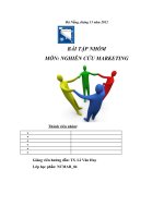 BÀI TẬP NHÓM MÔN: NGHIÊN CỨU MARKETING