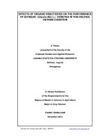 Effects of organic insecticides on the performance of soybean (Glycine Max L.) varieties in Thai Nguyen, Viet Nam condition