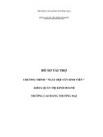 CHƯƠNG TRÌNH “ NGÀY hội tân SINH VIÊN ” KHOA QUẢN TRỊ KINH DOANH TRƯỜNG CAO ĐẲNG THƯƠNG mại