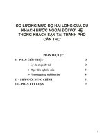 ĐO LƯỜNG MỨC ĐỘ HÀI LÒNG CỦA DU KHÁCH NƯỚC NGOÀI ĐỐI VỚI HỆ THỐNG KHÁCH SẠN TẠI THÀNH PHỐ CẦN THƠ