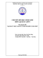 CHUYÊN ĐỀ BỒI DƯỠNG HỌC SINH GIỎI MÔN LỊCH SỬ: LỊCH SỬ VIỆT NAM TỪ NĂM 1919 ĐẾN NĂM 1930