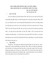 Phát triển môi trường học tập thân thiện  học sinh tích cực tại trường THPT Tây Ninh