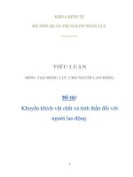 Tiểu luận: Khuyến khích vật chất và tinh thần đối với người lao động