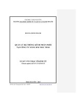 Quản lý hệ thống kênh phân phối tại Công ty xăng dầu Bắc Thái