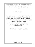 Nghiên cứu tác động của các hoạt động nạo vét khai thác cát đến sự biến đổi dòng chảy, bùn cát, lòng dẫn ở đoạn sông phân lạch trên sông Cửu Long