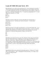 Đề thi thử THPT quốc gia   đh môn vật lý năm 2016  đề 1 