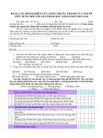 BẢNG CÂU HỎI NGHIÊN CỨU LÒNG TRUNG THÀNH CỦA NGƯỜI TIÊU DÙNG ĐỐI VỚI SẢN PHẨM DẦU GỘI DÀNH CHO NAM