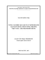 Nâng cao hiệu quả quản lý kinh doanh tại ngân hàng thương mại cổ phần công thương việt nam   chi nhánh đề hùng