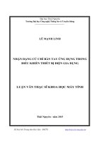 Nhận dạng cử chỉ bàn tay ứng dụng trong điều khiển thiết bị điện gia dụng