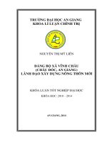 ĐẢNG BỘ XÃ VĨNH CHÂU  (CHÂU ĐỐC, AN GIANG)  LÃNH ĐẠO XÂY DỰNG NÔNG THÔN MỚI
