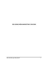 BÀI GIẢNG môn MARKETING căn bản