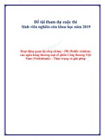 THỰC TRẠNG HOẠT ĐỘNG QUAN HỆ CÔNG CHÚNG CỦA NGÂN HÀNG THƯƠNG MẠI CỔ PHẦN CÔNG THƯƠNG VIỆT NAM