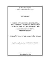 Nghiên cứu khả năng sinh trưởng, phát triển của một số tổ hợp ngô lai tại thành phố lai châu, tỉnh lai châu 