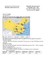 Đề thi HK 2 môn Địa lý lớp 11 năm 2012  THPT Sơn Nam