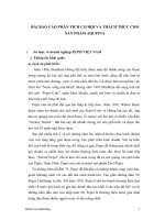BÀI BÁO CÁO PHÂN TÍCH CƠ HỘI VÀ THÁCH THỨC CHOSẢN PHẨM AQUFINA
