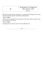 Đề thi HK 2 môn Lịch sử lớp 11 năm 2013 (Chương trình nâng cao)  Bài 1