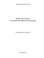 HƯỚNG DẪN SỬ DỤNG  CỔNG ĐĂNG KÝ THÔNG TIN NGƯỜI HỌC