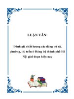 Đánh giá chất lượng các đảng bộ xã, phường, thị trấn ở Đảng bộ thành phố Hà Nội giai đoạn hiện nay