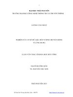 Nghiên cứu cơ sở dữ liệu đối tượng chuyển động và ứng dụng