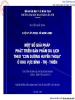 Một số giải pháp phát triển sản phẩm du lịch theo 