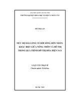 Mức độ hài lòng về đời sống hôn nhân khác biệt giữa nông thôn và thành thị trong quá trình đô thị hóa hiện nay 