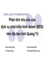 Phân tích nhu cầu của dịch vụ phát triển kinh doanh (BDS) trên địa bàn tỉnh Quảng Trị