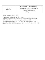 Đề kiểm tra 1 tiết môn toán lớp 12 phần giải tích chương 1 đề 12 