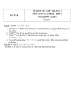 Đề kiểm tra 1 tiết môn toán lớp 12 phần giải tích chương 1 đề 3 