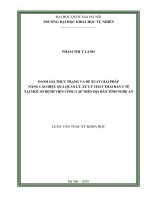 Đánh giá thực trạng và đề xuất giải pháp nâng cao hiệu quả quản lý, xử lý chất thải rắn y tế tại một số bệnh viện công lập trên địa bàn tỉnh nghệ an 